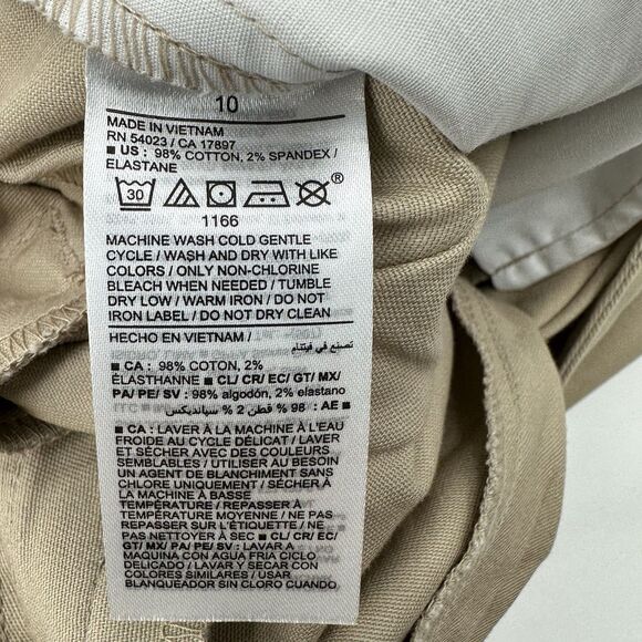 Old Navy High Rise Skinny Khaki Twill Pants Women's Size 10 Uniform Rolled Oats - Picture 6 of 7